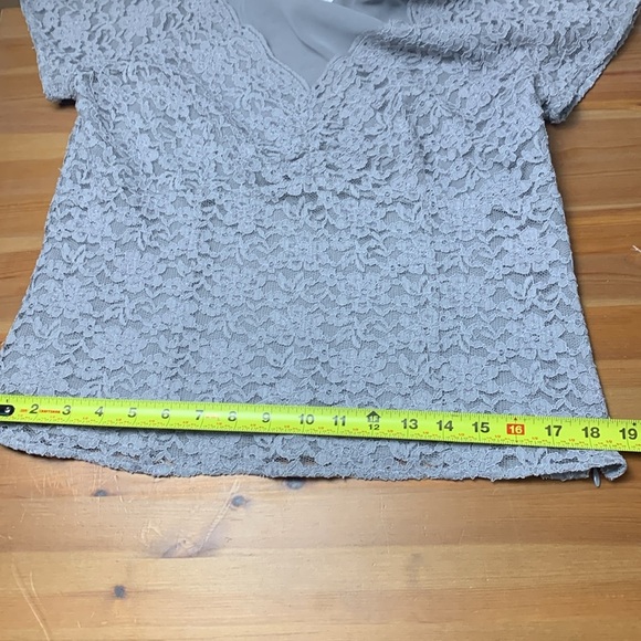 Talbots Petite, Vintage,  Lacy,  Light Grey, Lined Formal Wear Top - Picture 9 of 13
